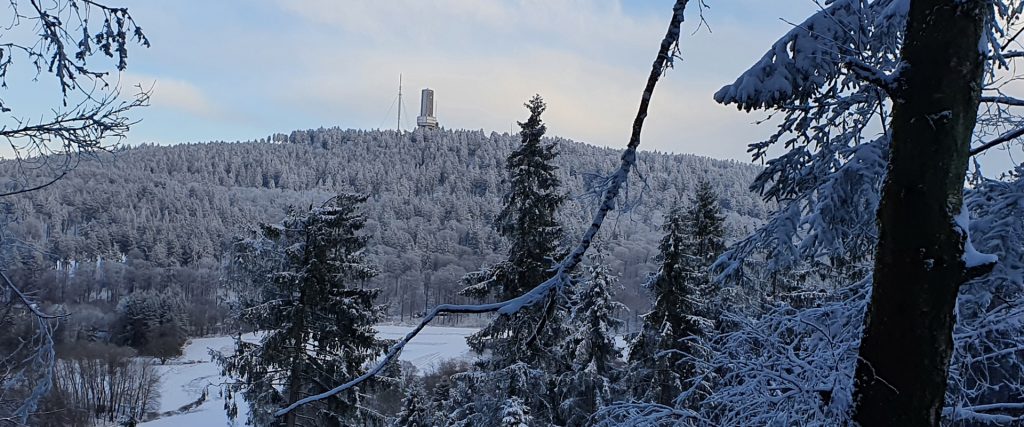 Blick auf Feldberg vom Weilsberg im Winter